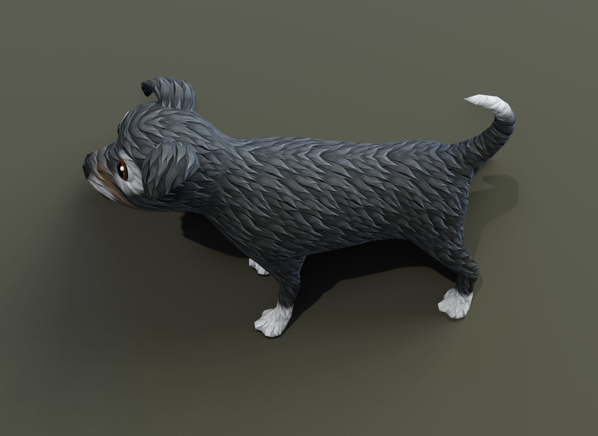 Cartoon Terrier Dog 3D Model Low-poly 3D model_16