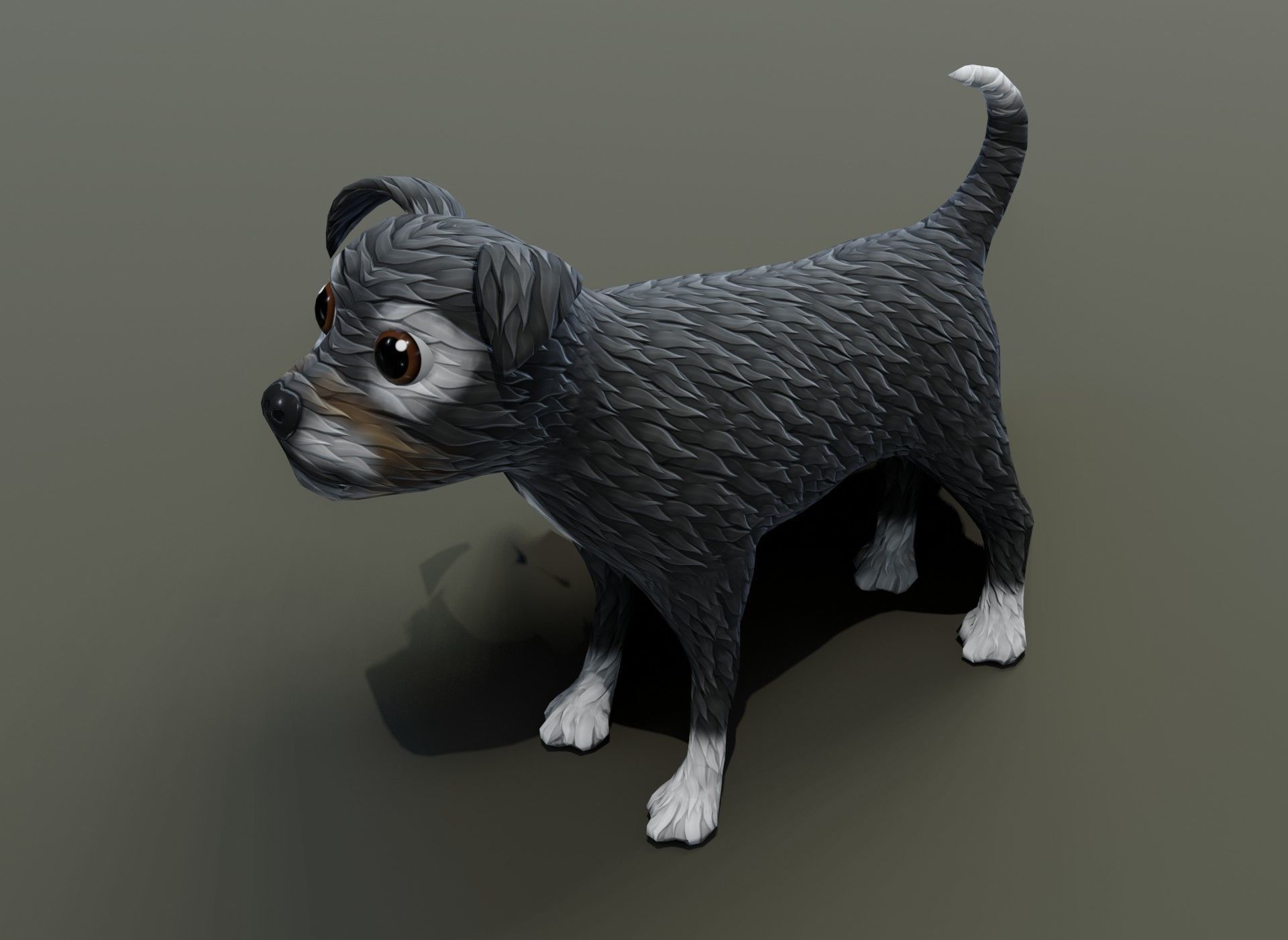 Cartoon Terrier Dog 3D Model Low-poly 3D model_20
