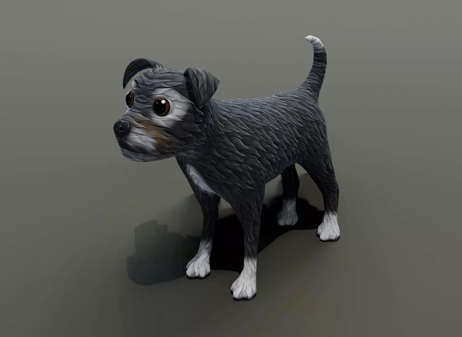 Cartoon Terrier Dog 3D Model Low-poly 3D model_0
