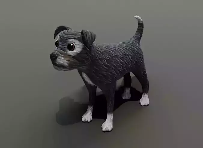 Cartoon Terrier Dog 3D Model