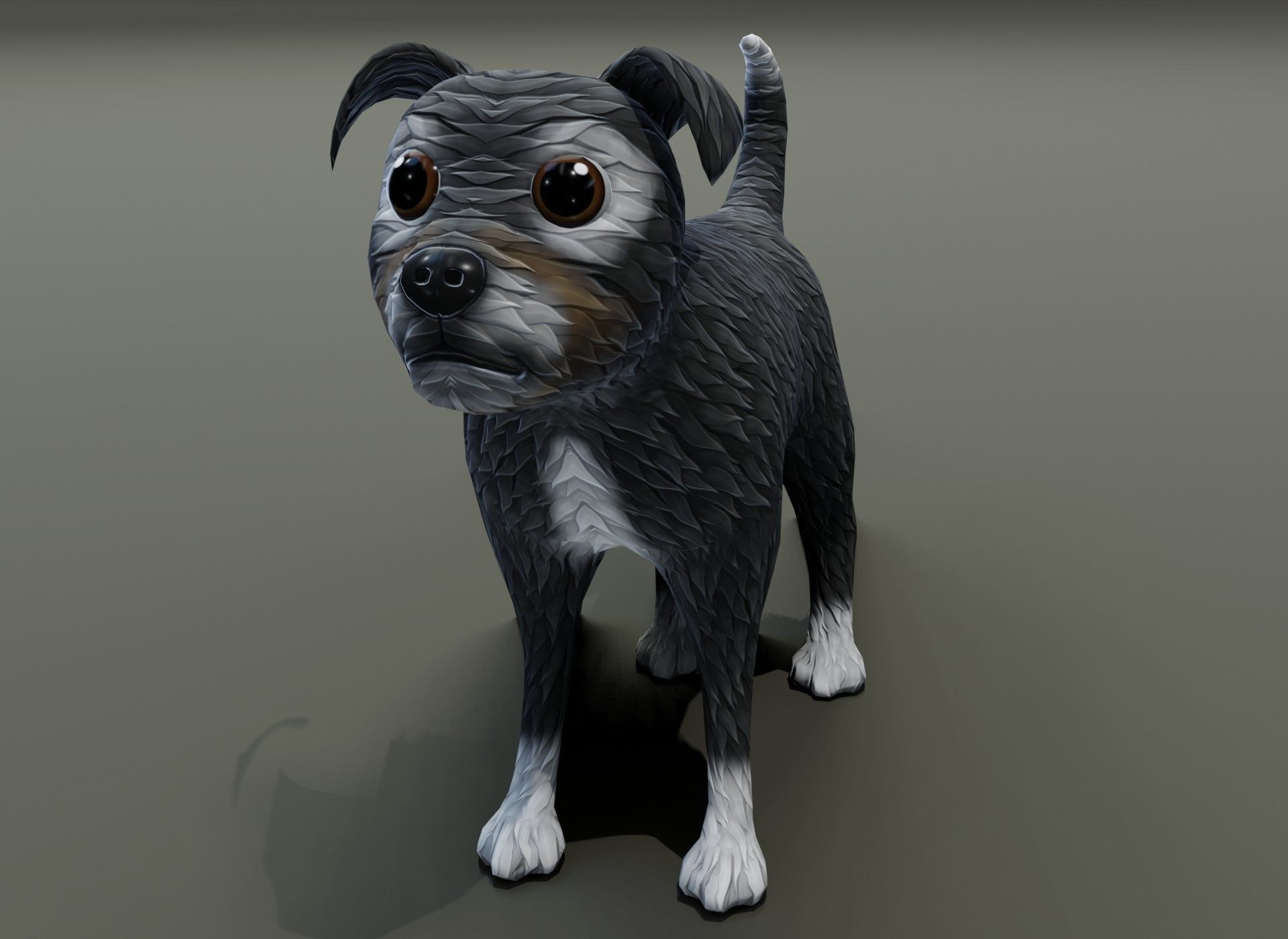 Cartoon Terrier Dog 3D Model Low-poly 3D model_14