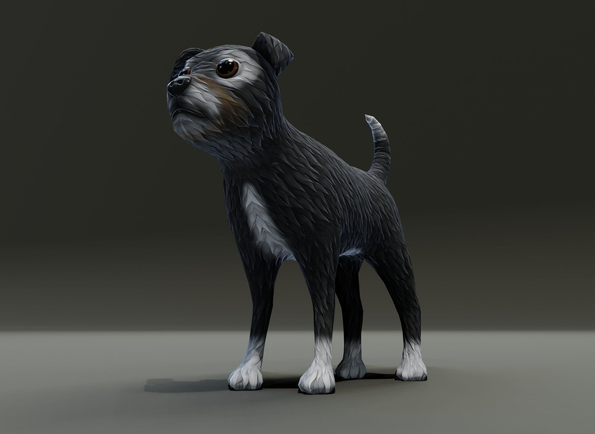 Cartoon Terrier Dog 3D Model Low-poly 3D model_17