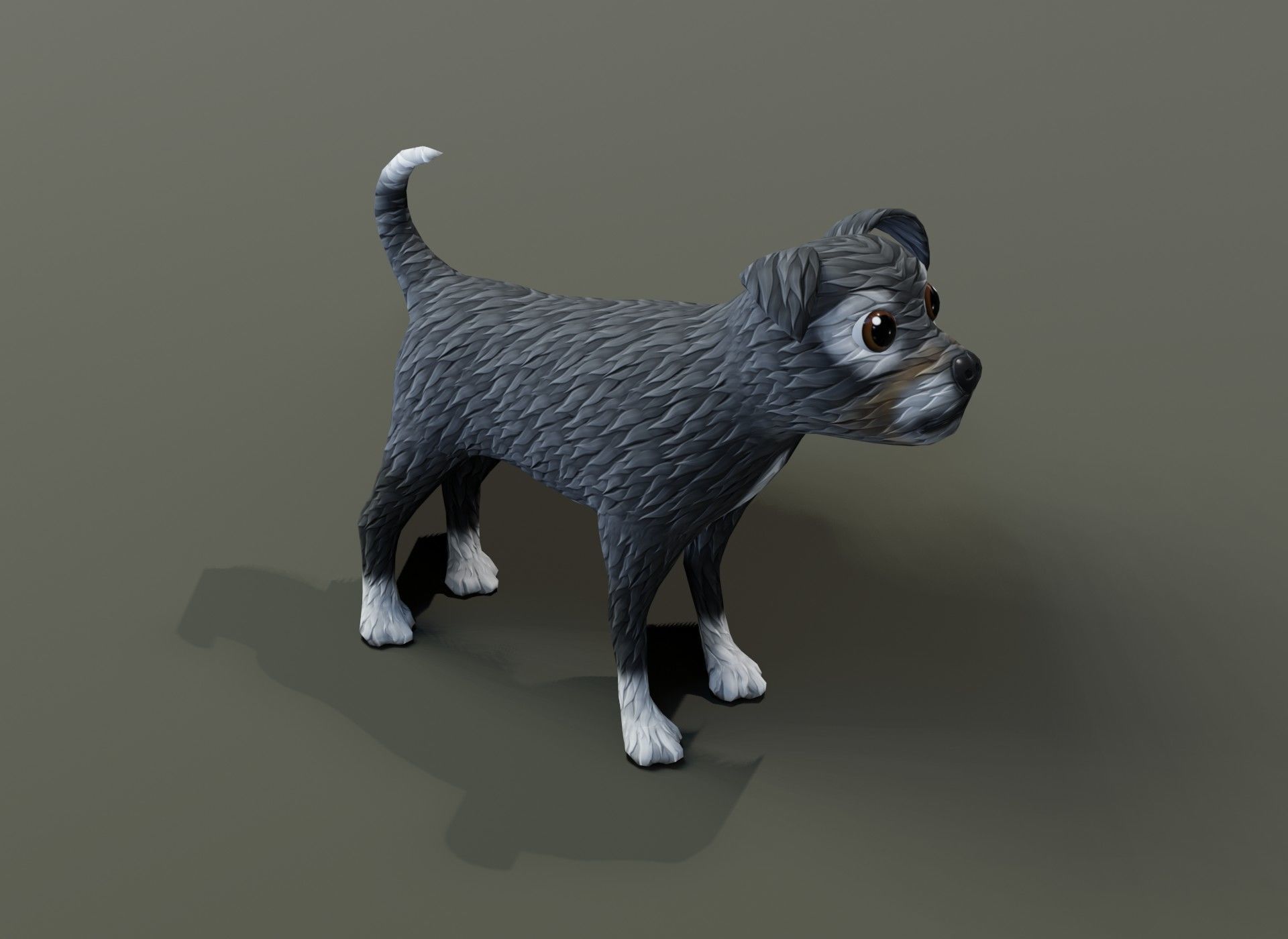 Cartoon Terrier Dog 3D Model Low-poly 3D model_15