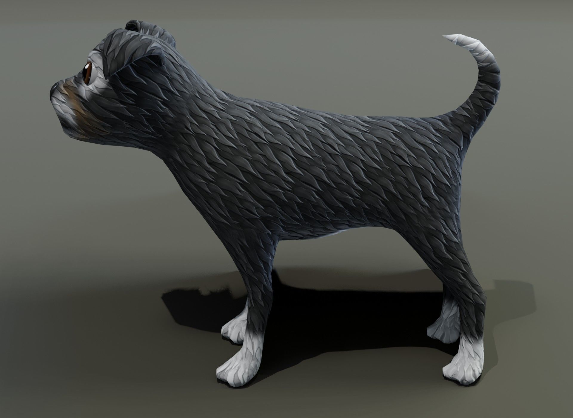 Cartoon Terrier Dog 3D Model Low-poly 3D model_7