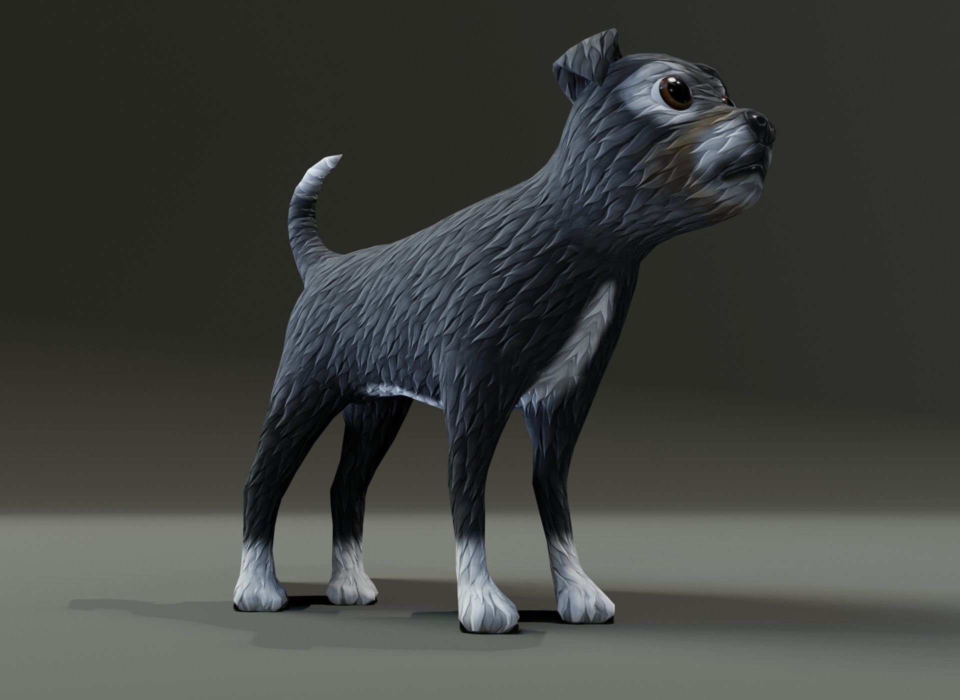 Cartoon Terrier Dog 3D Model Low-poly 3D model_8