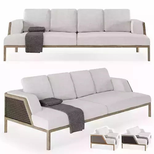 Ethimo Grand Life XL Sofa 3D model