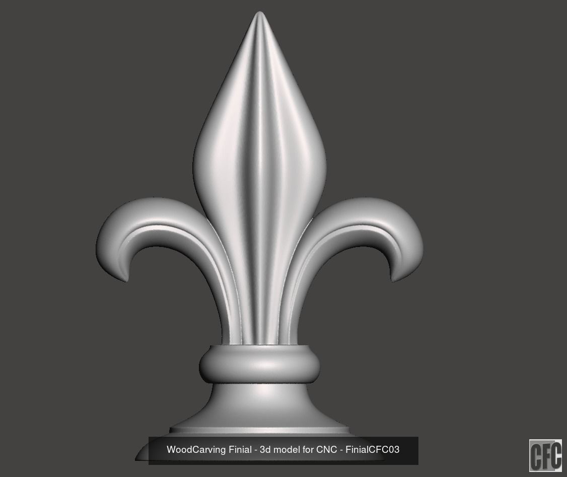 WoodCarving Finial  collection - 3d model for CNC _8