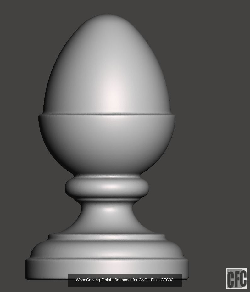 WoodCarving Finial  collection - 3d model for CNC _5
