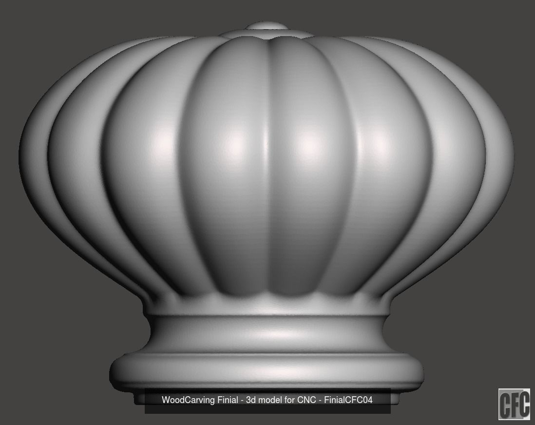 WoodCarving Finial  collection - 3d model for CNC _11