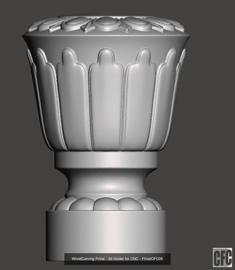 WoodCarving Finial  collection - 3d model for CNC _14