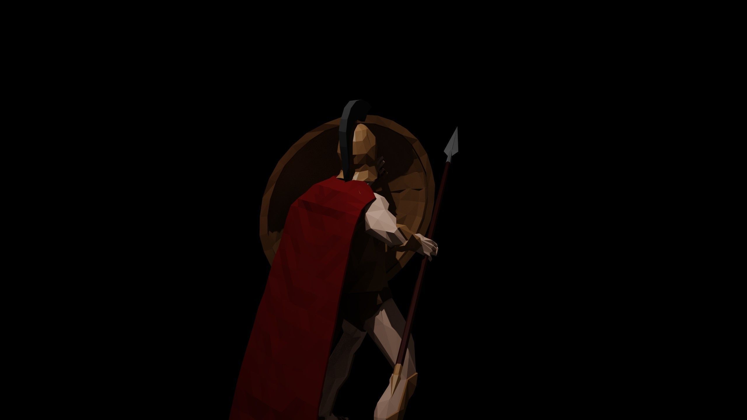 Low Poly Spartan Warrior Low-poly 3D model_3