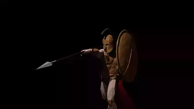 Low Poly Spartan Warrior Low-poly 3D model Low Poly Spartan Warrior Low-poly 3D model