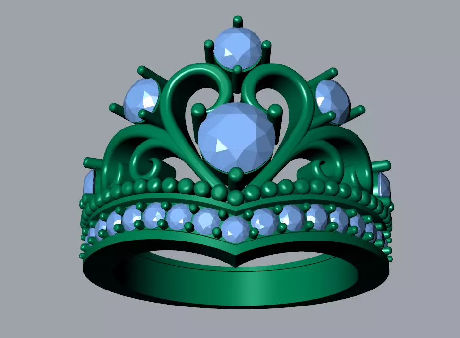 Crown female ring 3D model_0