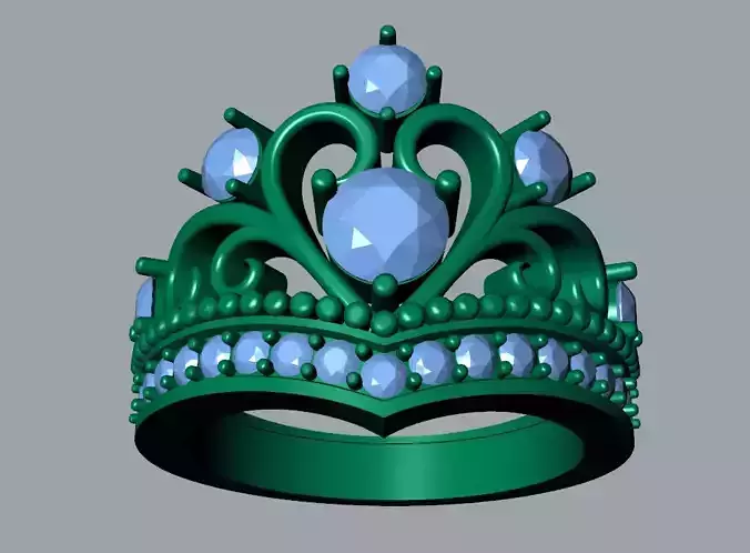 Crown female ring 3D model