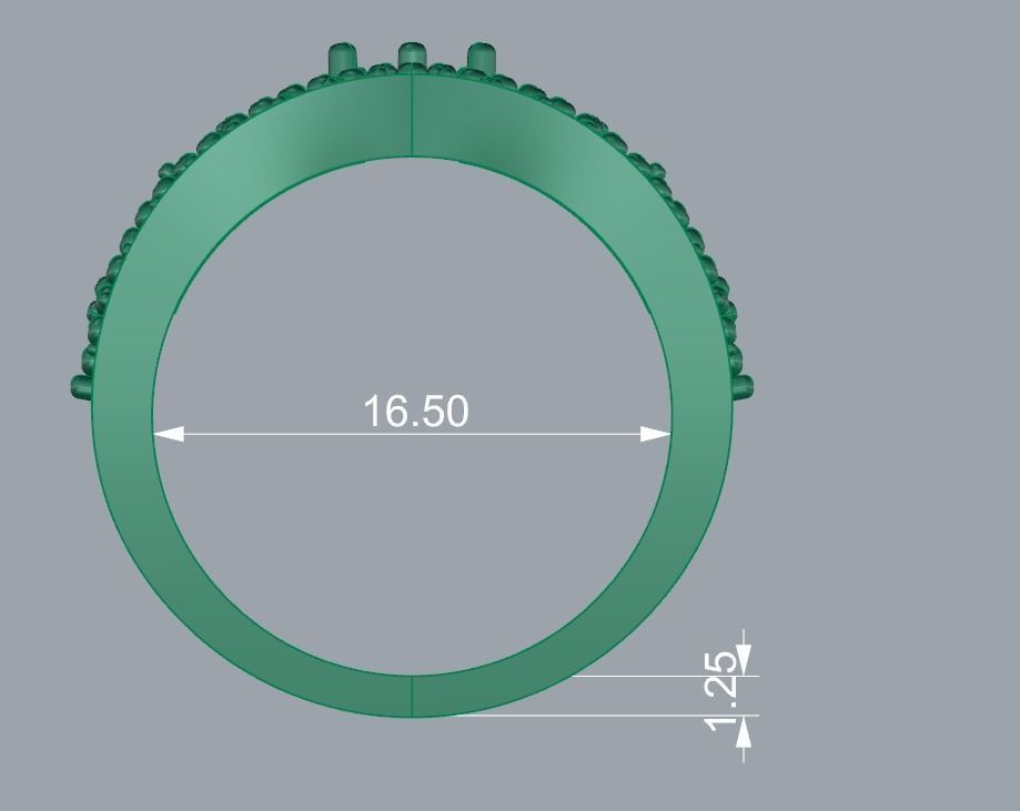 Crown female ring 3D model_4