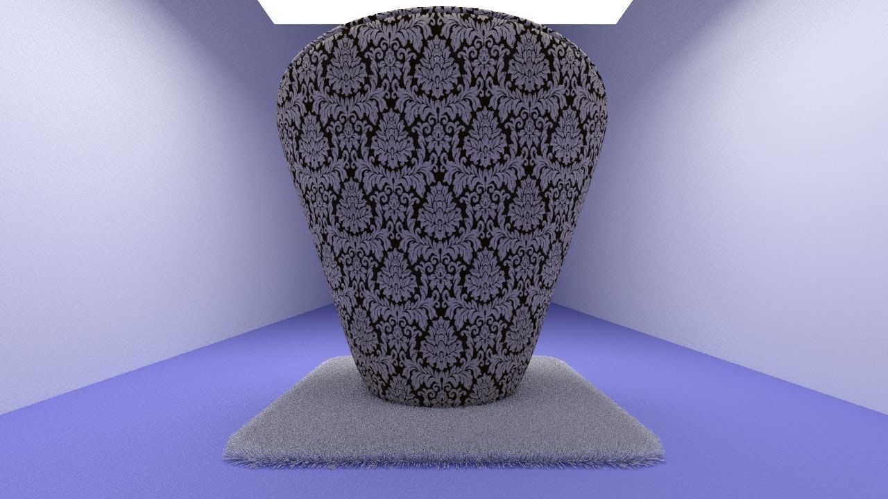 Single printed sofa Low-poly 3D model_3