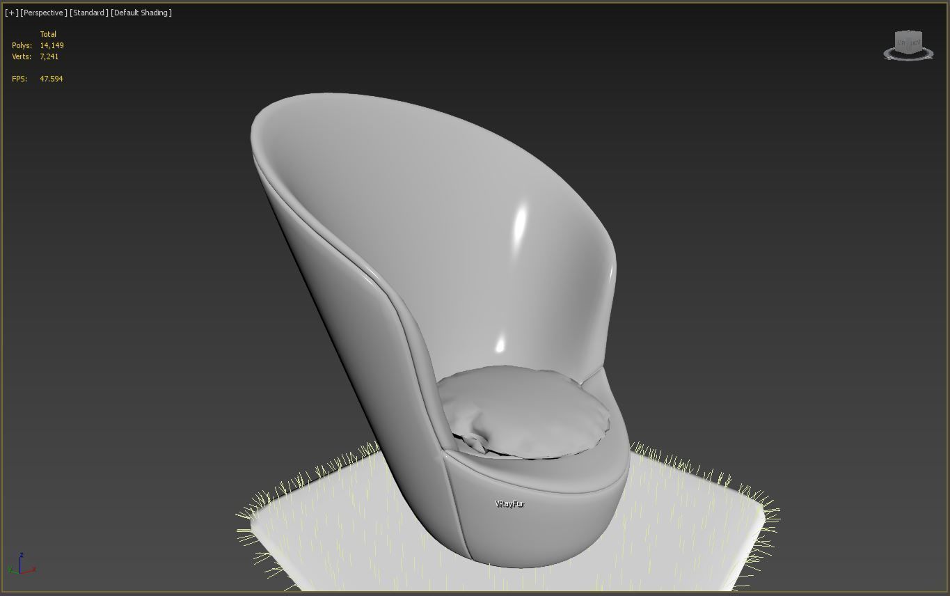 Single printed sofa Low-poly 3D model_7