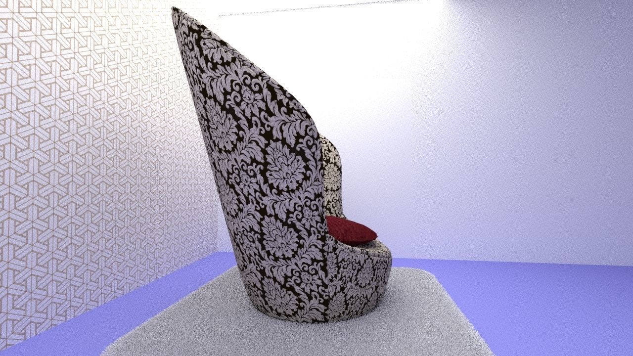 Single printed sofa Low-poly 3D model_2