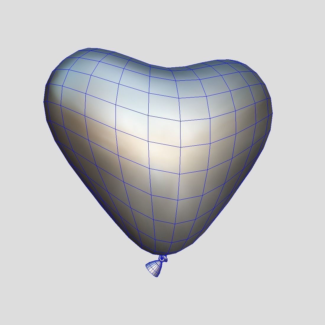 Balloon Heart Low-poly 3D model_1