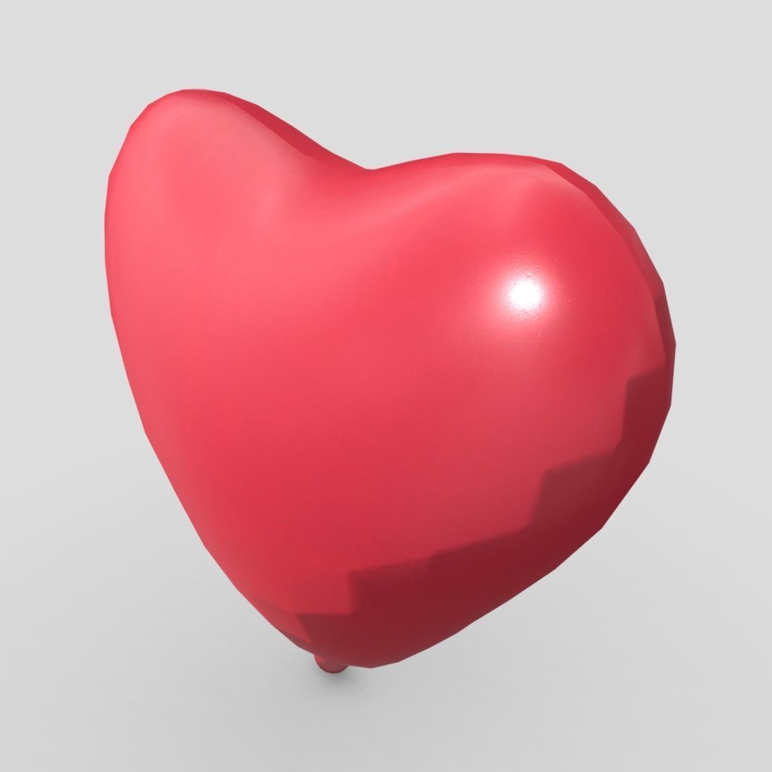 Balloon Heart Low-poly 3D model_4