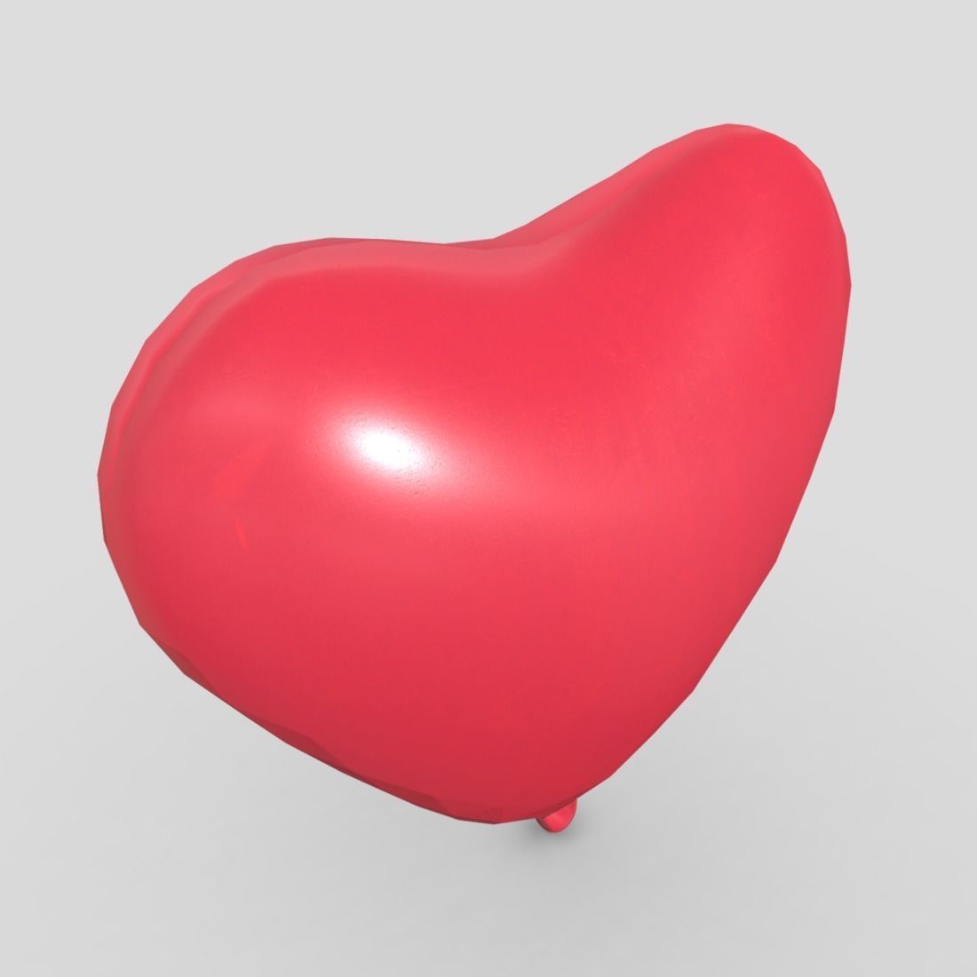 Balloon Heart Low-poly 3D model_8