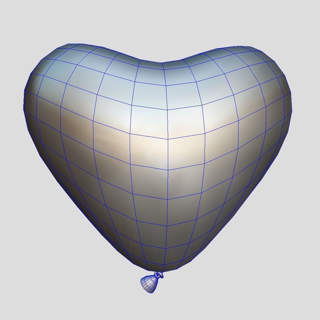 Balloon Heart Low-poly 3D model_3