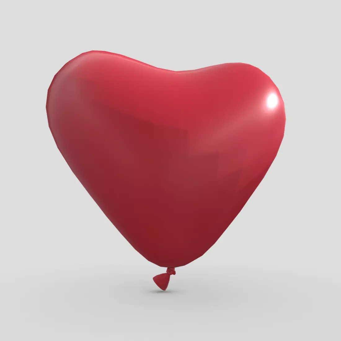 Balloon Heart Low-poly 3D model_0