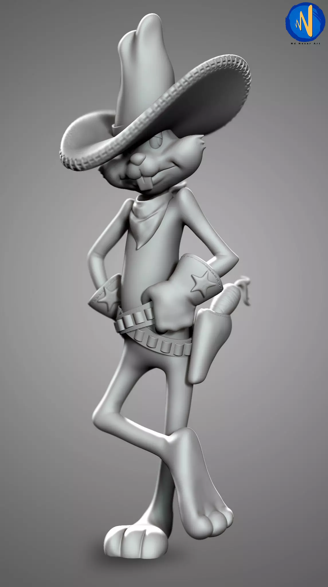 Bugs Bunny from Looney Tunes 3d print figure 3D print model_0