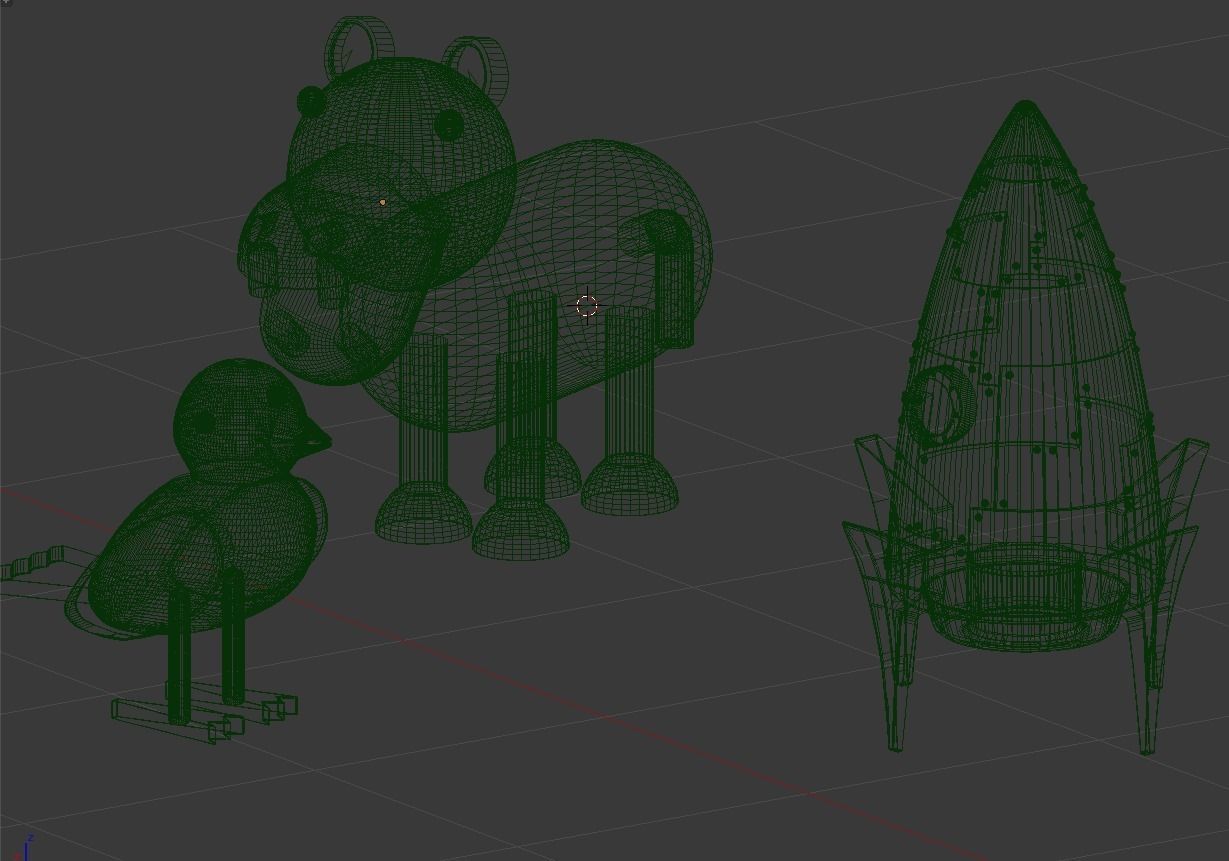 Set of three wooden games for children 3D model_15