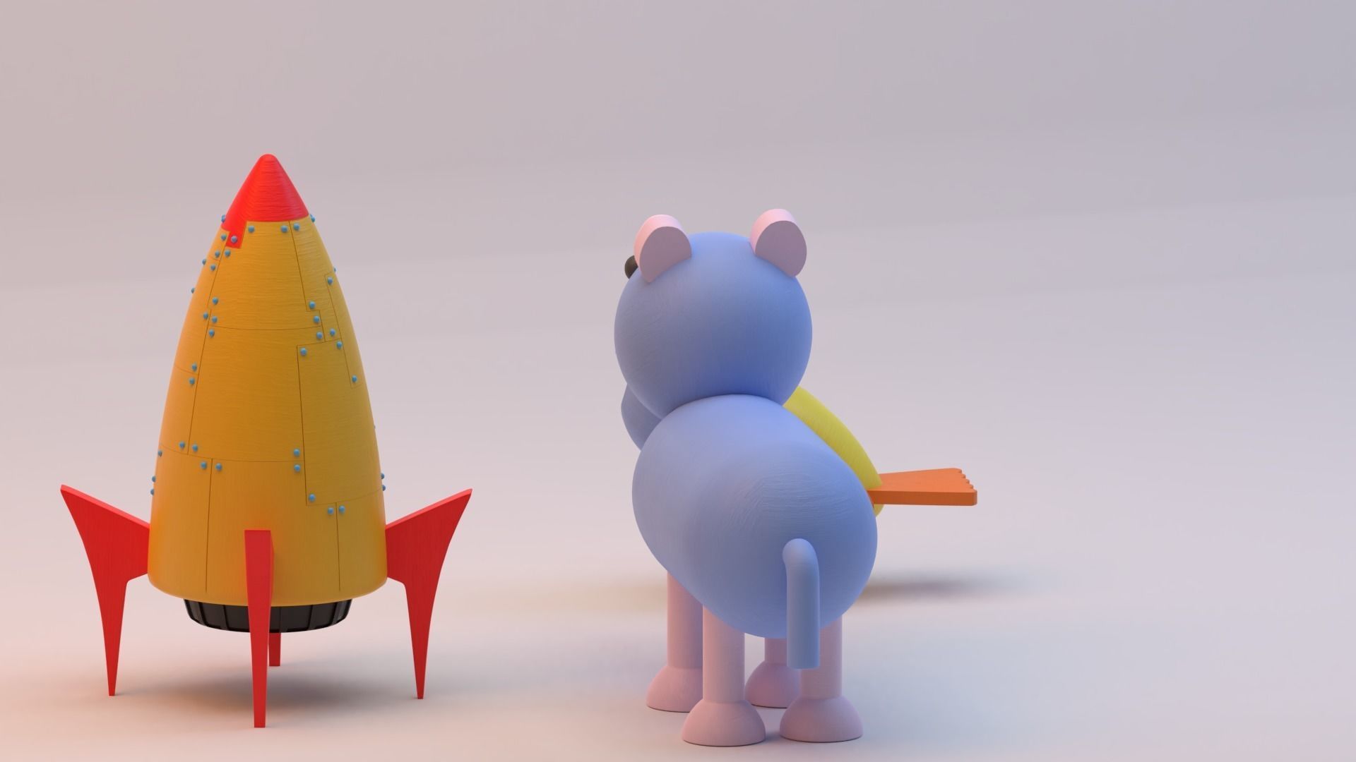 Set of three wooden games for children 3D model_7