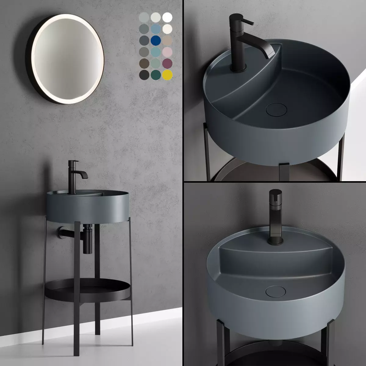 Nic Design Consolle Round Washbasin Low-poly 3D model