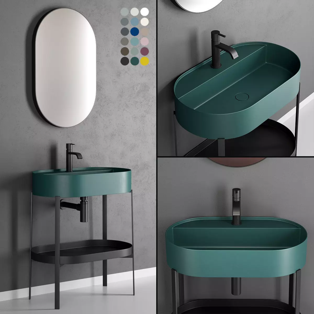 Nic Design Consolle Oval Washbasin Low-poly 3D model