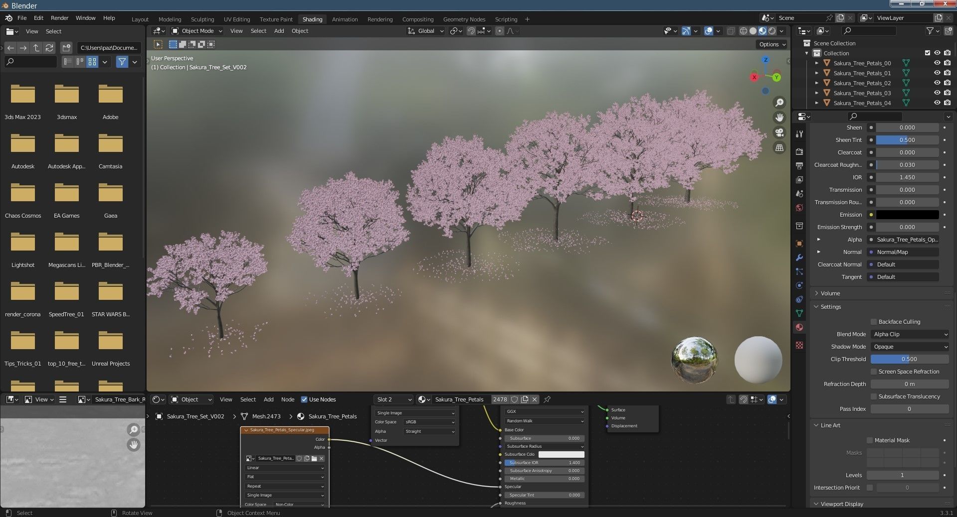 Sakura Tree Set 3D model_11
