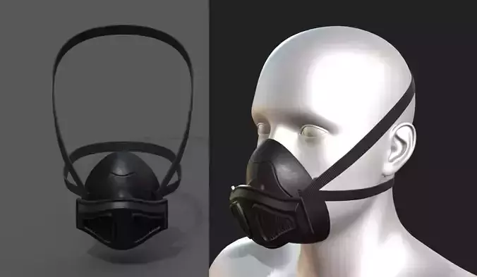 Gas mask helmet 3d model military combat fantasy 