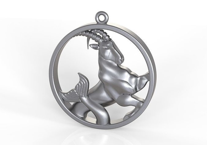Capricorn in circle 3D print model
