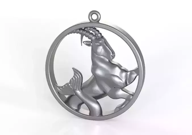 Capricorn in circle 3D print model