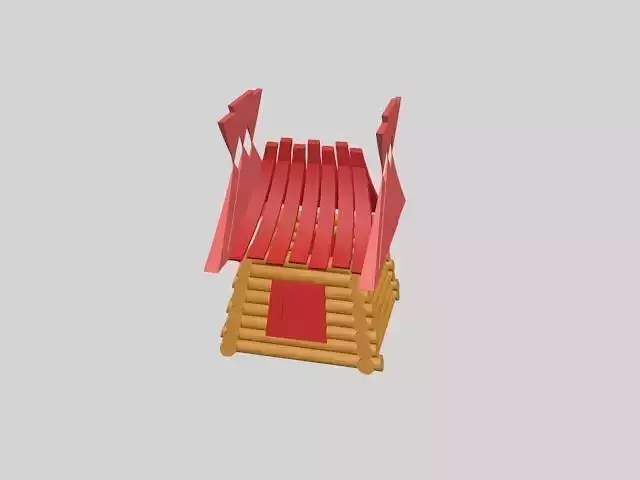 beautiful little house hut little from cartoon