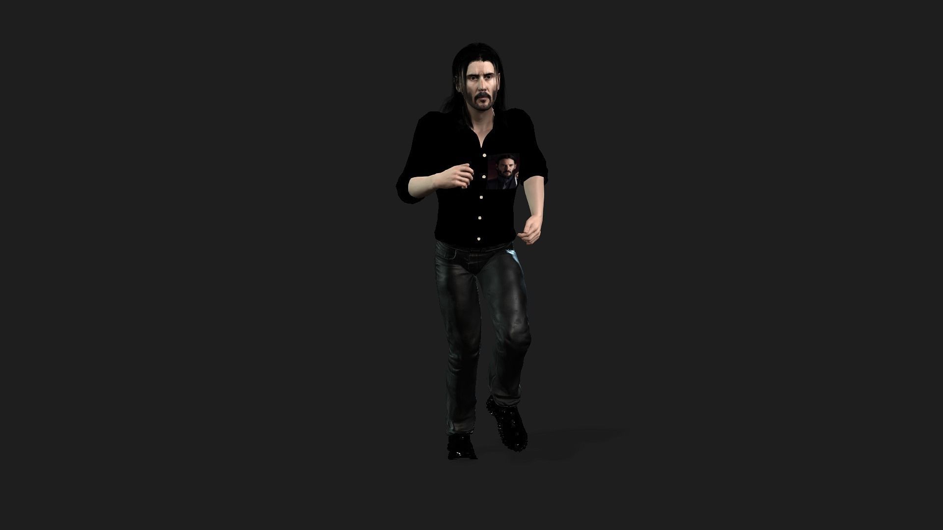 Character design John Wick keanu reeves  animation 3D model_9