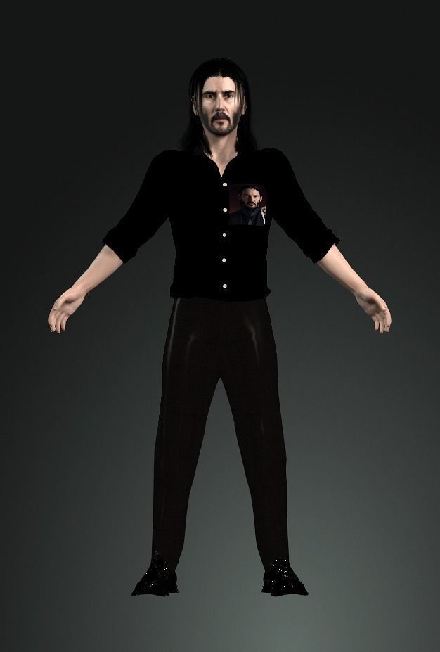 Character design John Wick keanu reeves  animation 3D model_2
