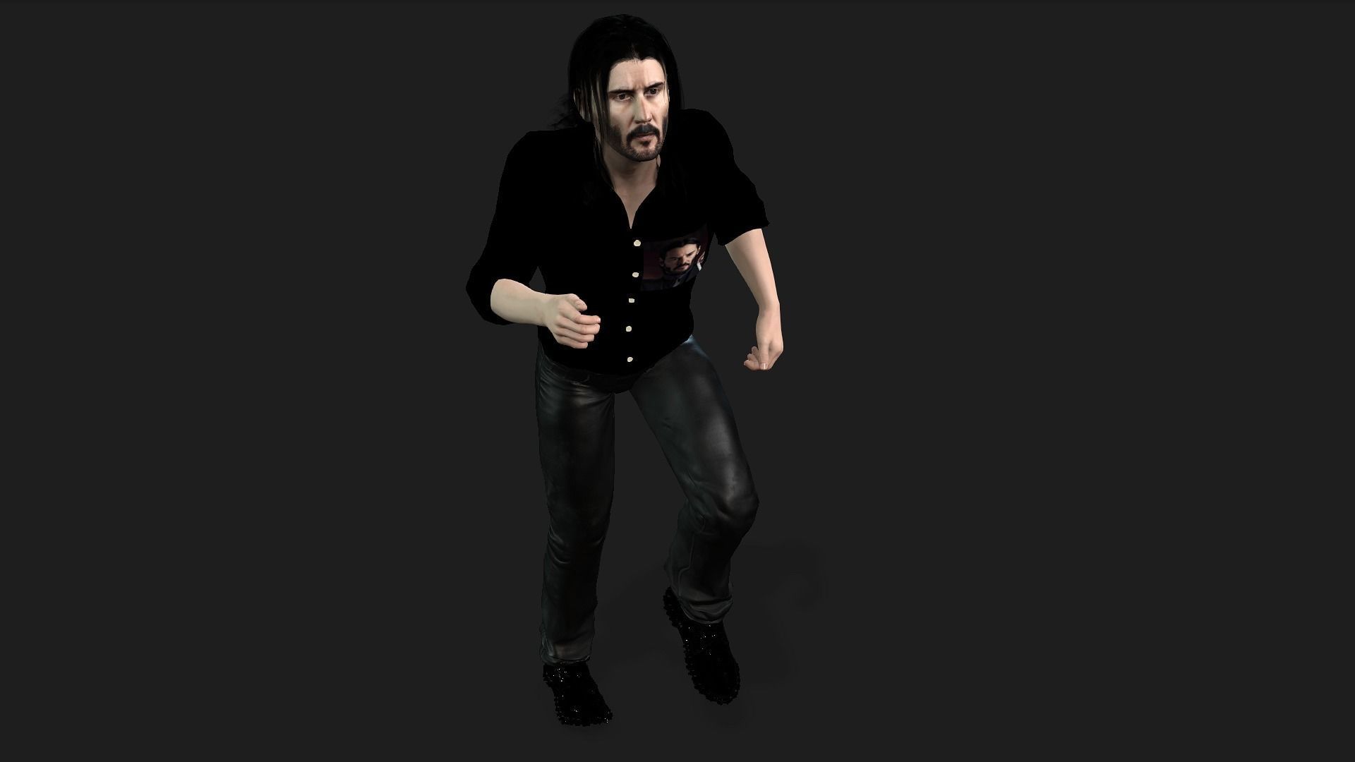 Character design John Wick keanu reeves  animation 3D model_10