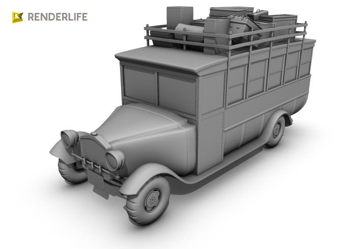 Old fashion bus 3D model_4