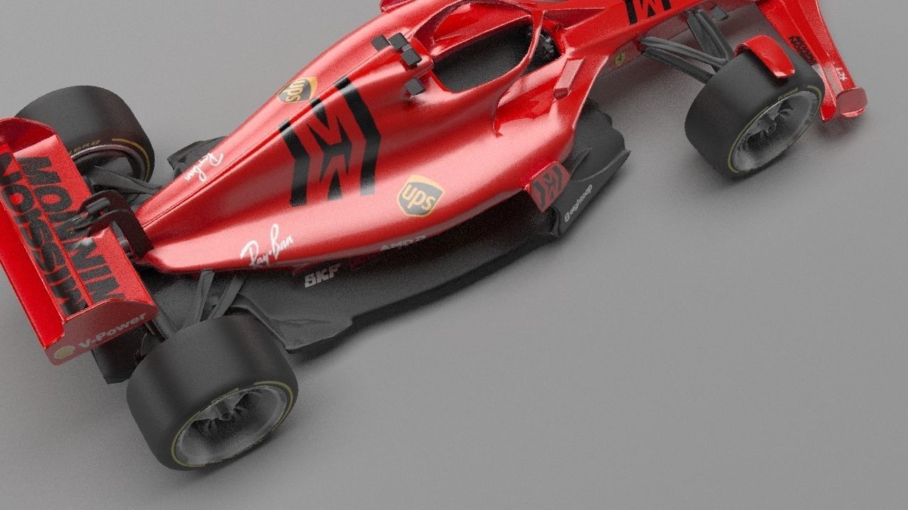 f1 scuderia ferrari 2021 - 2023 concept Low-poly 3D model_21