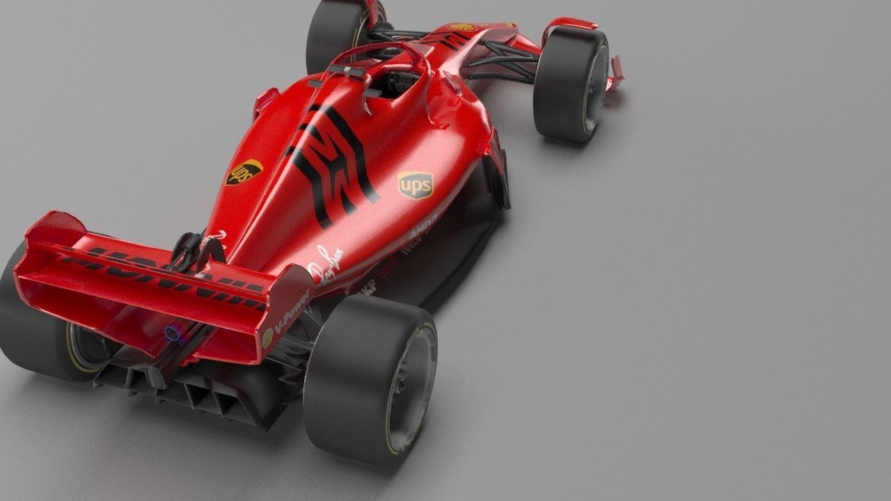 f1 scuderia ferrari 2021 - 2023 concept Low-poly 3D model_10