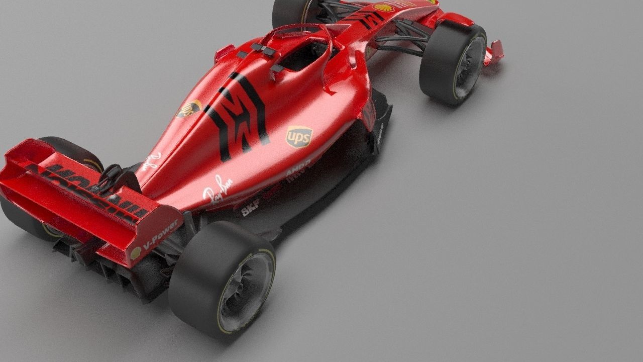 f1 scuderia ferrari 2021 - 2023 concept Low-poly 3D model_11