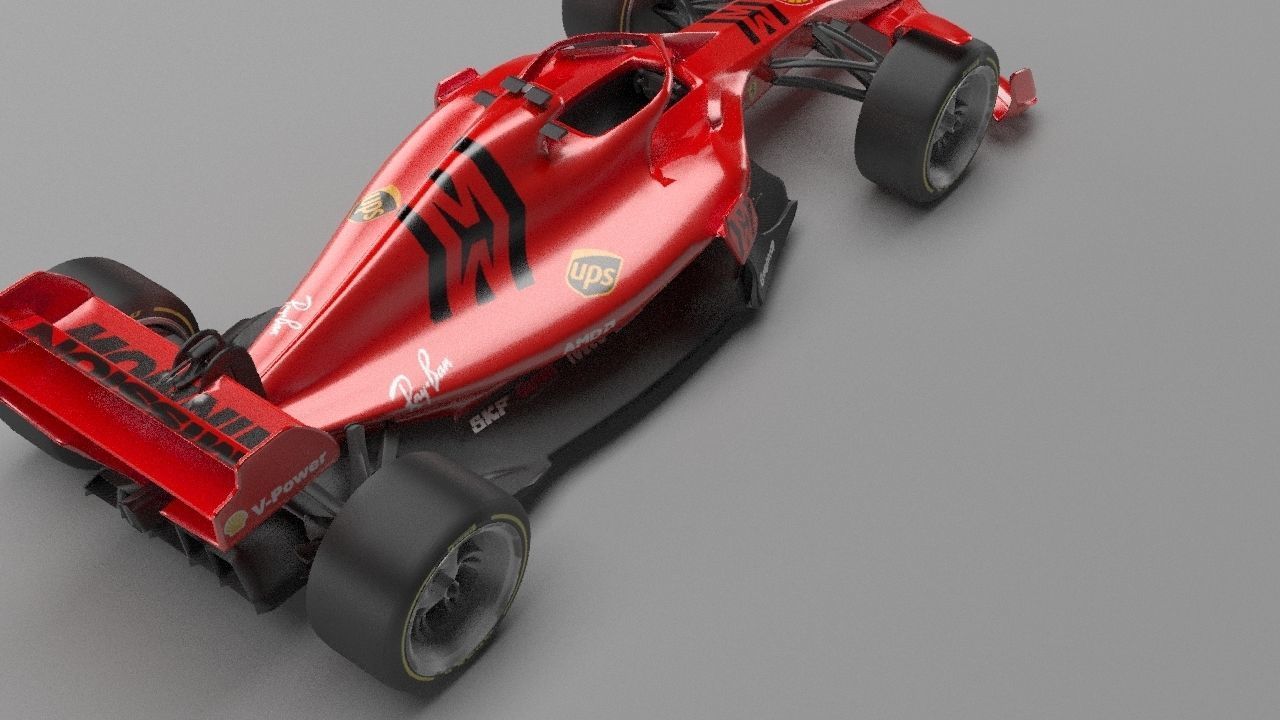 f1 scuderia ferrari 2021 - 2023 concept Low-poly 3D model_12