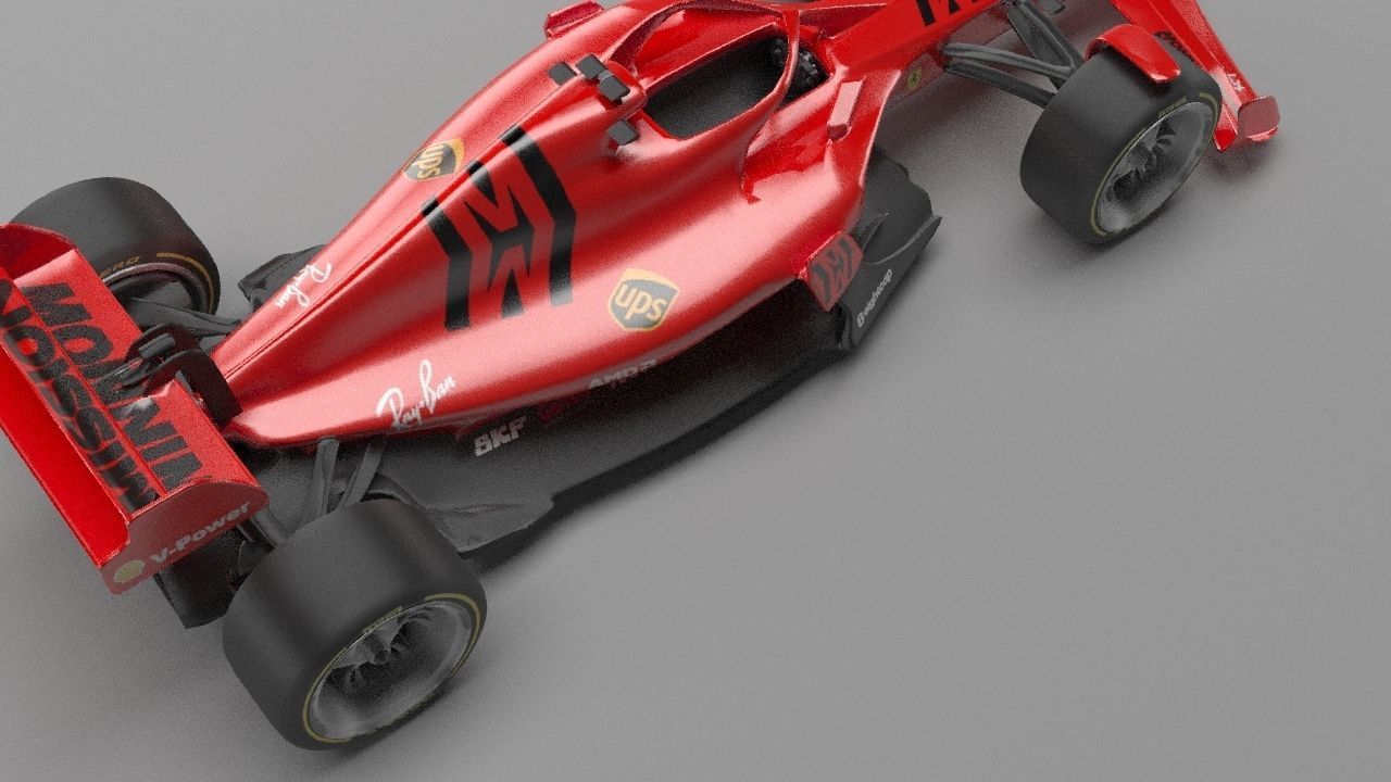 f1 scuderia ferrari 2021 - 2023 concept Low-poly 3D model_16