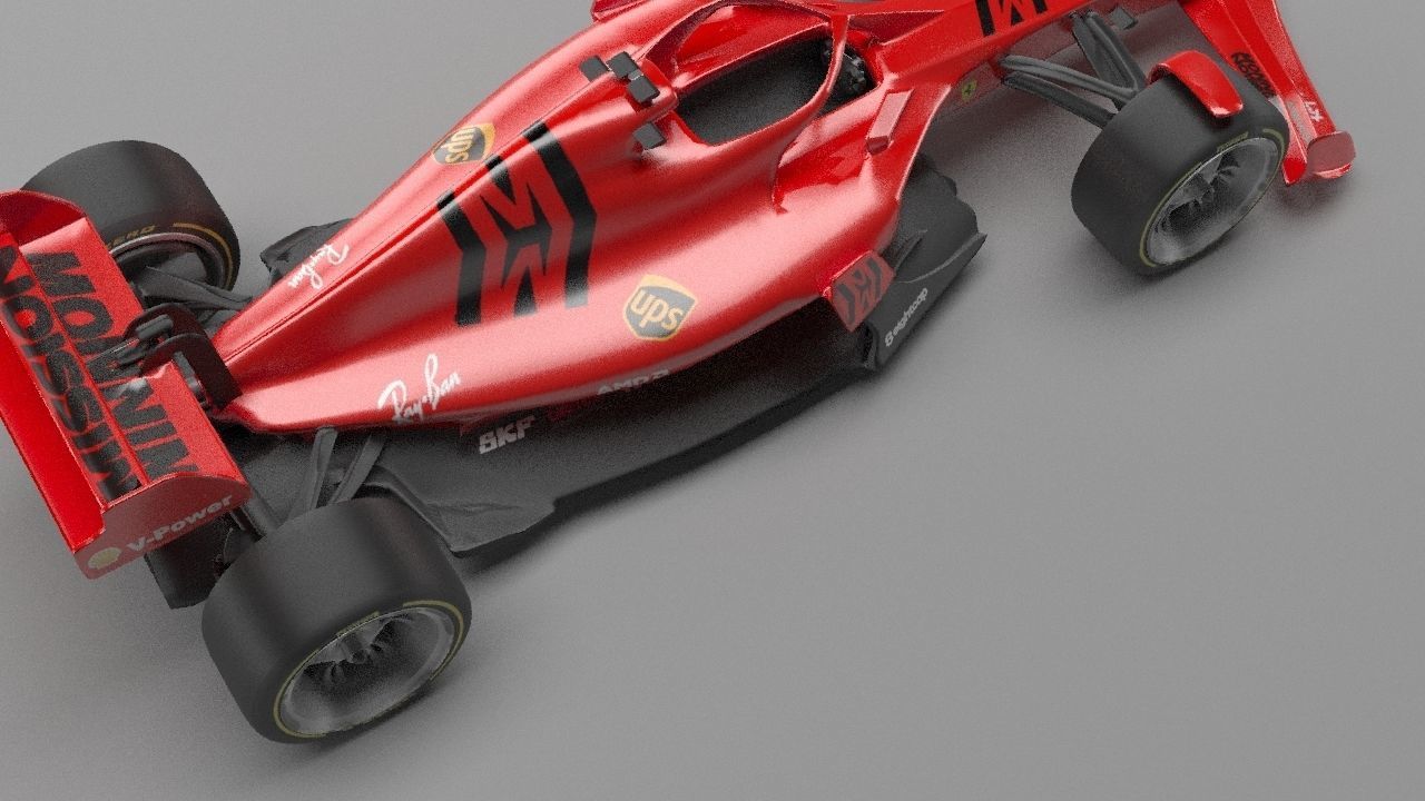 f1 scuderia ferrari 2021 - 2023 concept Low-poly 3D model_18