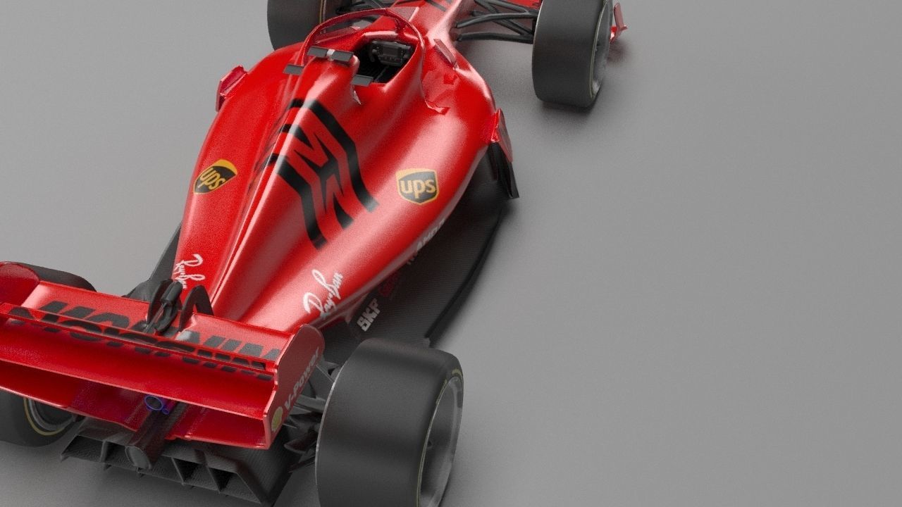 f1 scuderia ferrari 2021 - 2023 concept Low-poly 3D model_9
