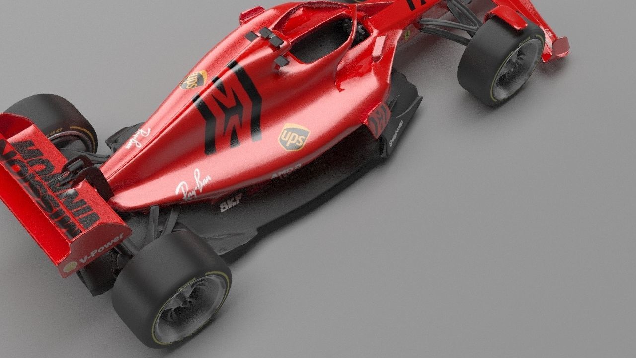 f1 scuderia ferrari 2021 - 2023 concept Low-poly 3D model_15