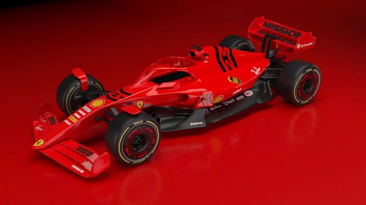 f1 scuderia ferrari 2021 - 2023 concept Low-poly 3D model_0